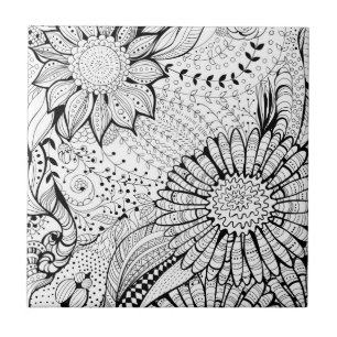 Decorative flowers tile