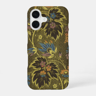 Decorative Flowers With Gold iPhone 16 Case