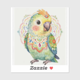 Decorative Folk‑Art Parrot Illustration 