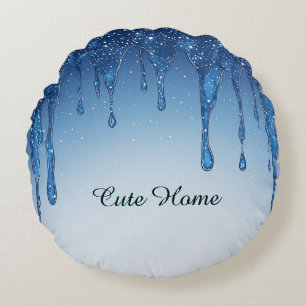 Decorative for Living Room With Dripping Droplets Round Cushion