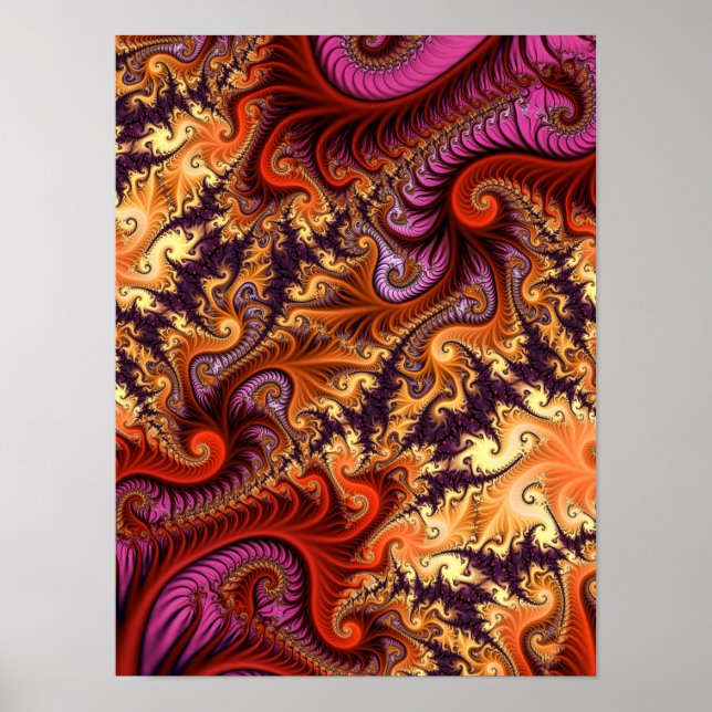 Decorative Fractal Spirals Poster (Front)