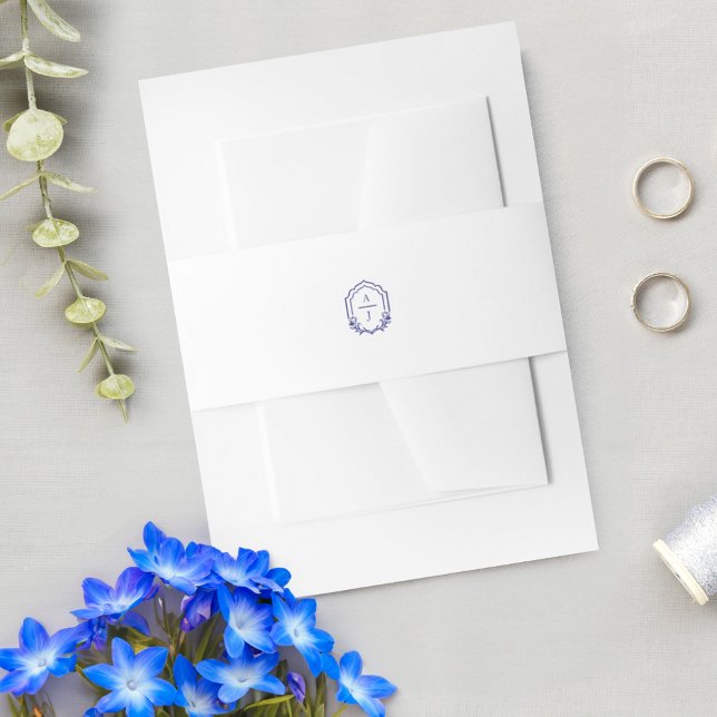 Decorative Frame Custom Floral Wedding Monogram Invitation Belly Band (Decorative Frame Custom Floral Wedding Monogram Invitation Belly Band)