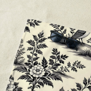 Decorative French toile pattern Beach Towel