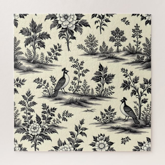 Decorative French toile pattern Jigsaw Puzzle (Vertical)
