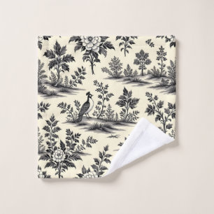 Decorative French toile pattern Wash Cloth