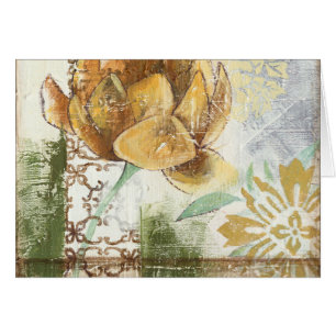 Decorative Fresco Design with Globe Flower