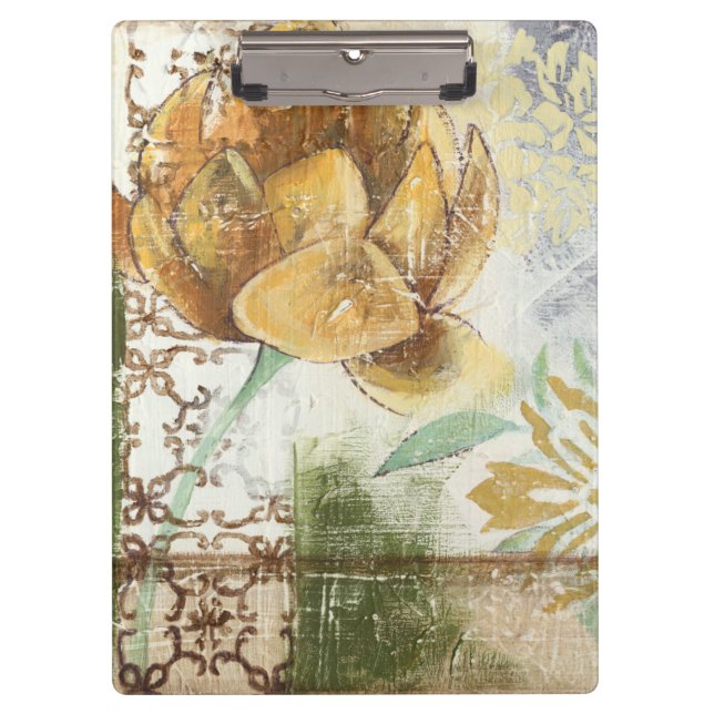 Decorative Fresco Design with Globe Flower Clipboard (Front)