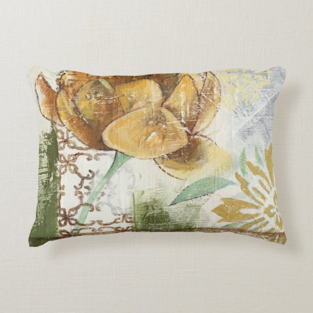 Decorative Fresco Design with Globe Flower Cushion (Front)