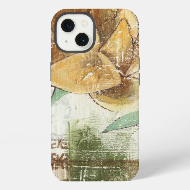 Decorative Fresco Design with Globe Flower iPhone Case (Back)