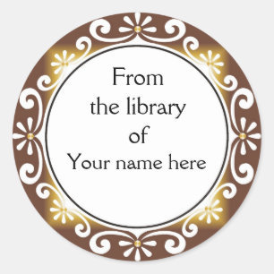 Decorative From The Library Of Bookplates Classic Round Sticker