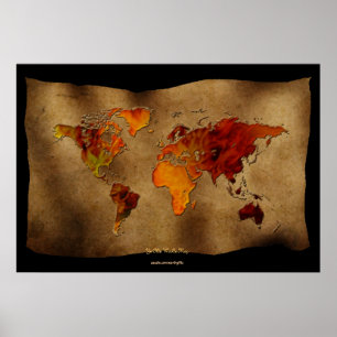 Decorative Fun "Ye Olde Worlde Map" Art Poster