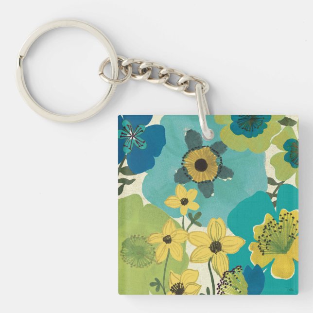 Decorative Garden Flowers Key Ring (Front)