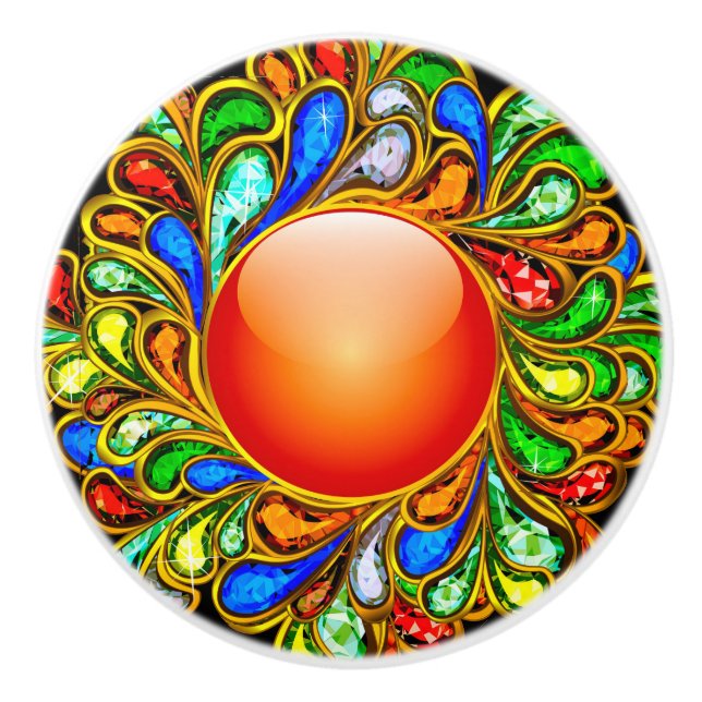 Decorative Gems Bling Drawer Knob - SRF (Front)