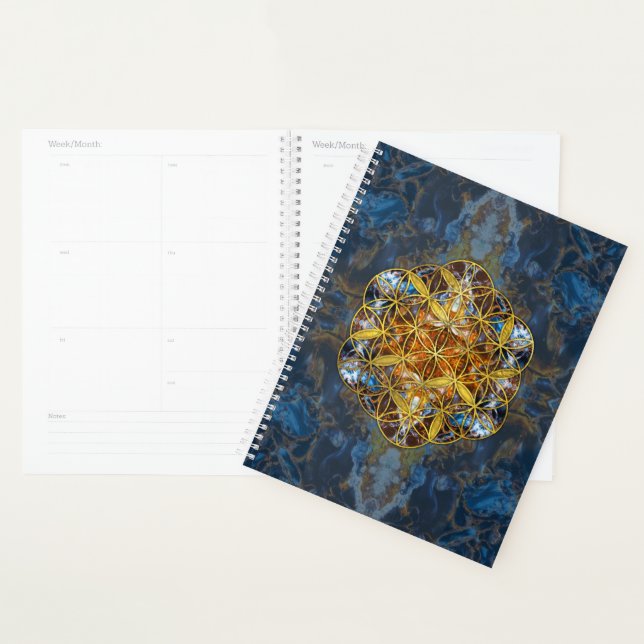 Decorative Gemstone Sacred Geometry Flower of life Planner (Display)