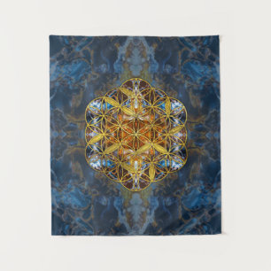 Decorative Gemstone Sacred Geometry Flower of life Tapestry