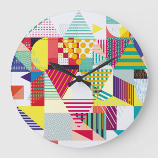 Decorative geometric, abstract seamless pattern. large clock