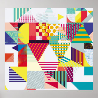 Decorative geometric, abstract seamless pattern. poster