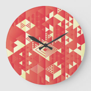 Decorative geometric, abstract vintage elements. large clock