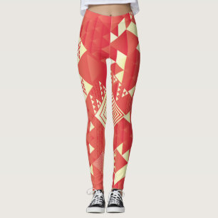 Decorative geometric, abstract vintage elements. leggings