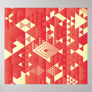 Decorative geometric, abstract vintage elements. poster