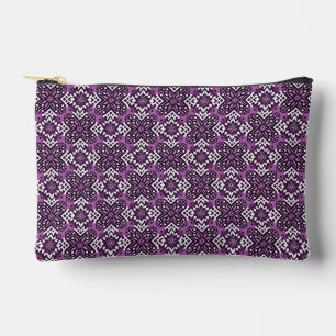 Decorative Geometric Floral Pattern Accessory Pouch