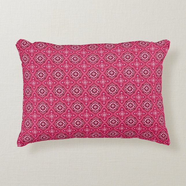 Decorative Geometric Floral Pattern Cushion (Front)