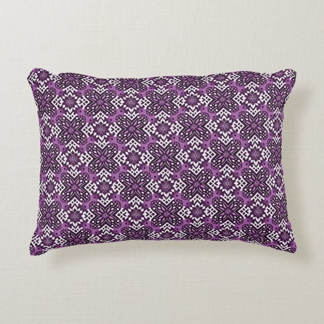 Decorative Geometric Floral Pattern Cushion (Front)