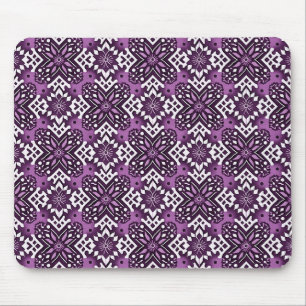 Decorative Geometric Floral Pattern Mouse Mat