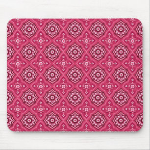 Decorative Geometric Floral Pattern Mouse Mat