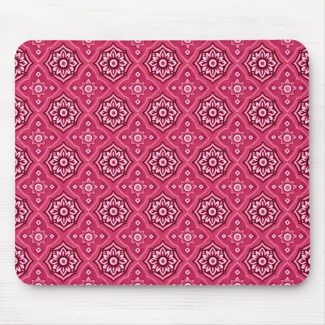Decorative Geometric Floral Pattern Mouse Mat (Front)