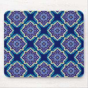 Decorative Geometric Floral Pattern Mouse Mat