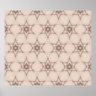 Decorative geometric floral pattern. Seamless vint Poster