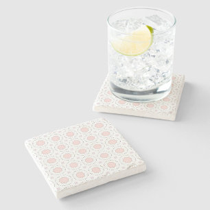 decorative geometric pattern stone coaster