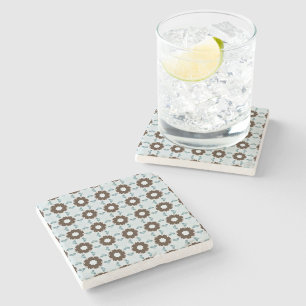 decorative geometric pattern stone coaster