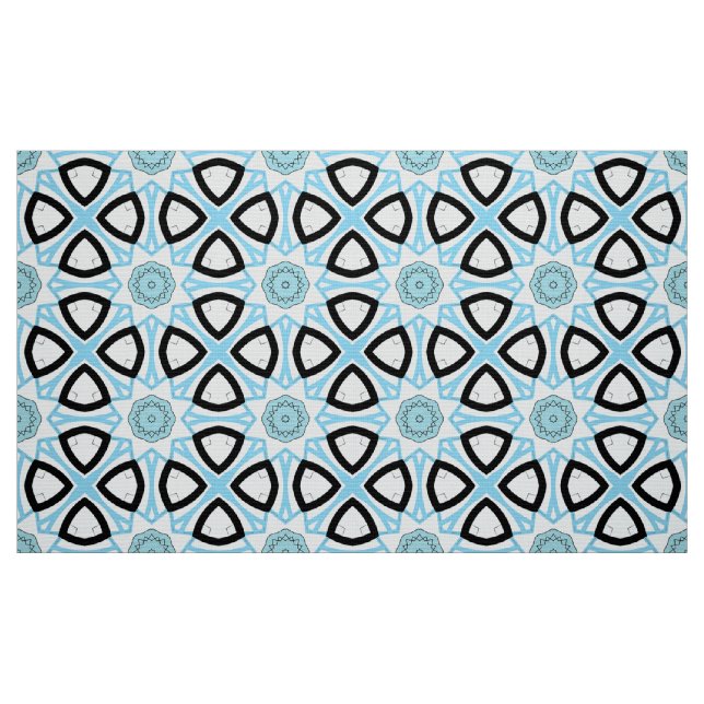 Decorative geometric pattern with black triangles fabric (Fat Quarter)