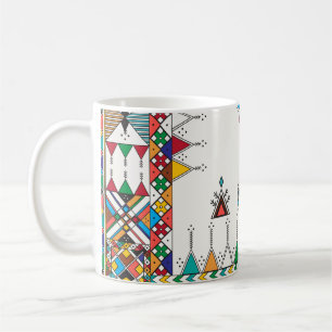 Decorative geometric repeating pattern inspired by coffee mug
