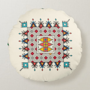 Decorative geometric repeating pattern inspired by round cushion