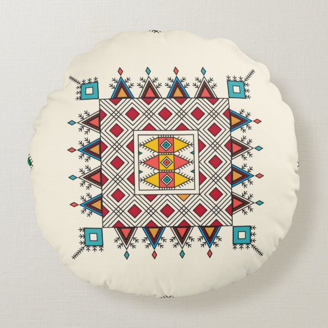 Decorative geometric repeating pattern inspired by round cushion (Front)