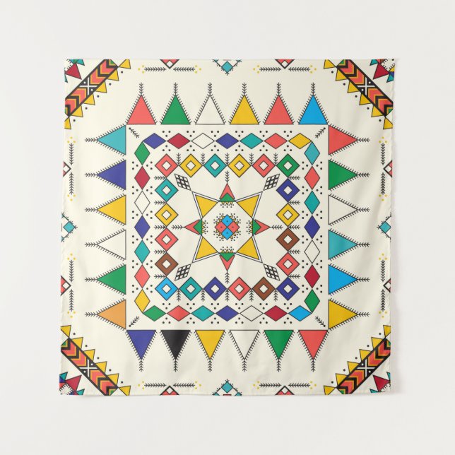 Decorative geometric repeating pattern inspired by tapestry (Front)