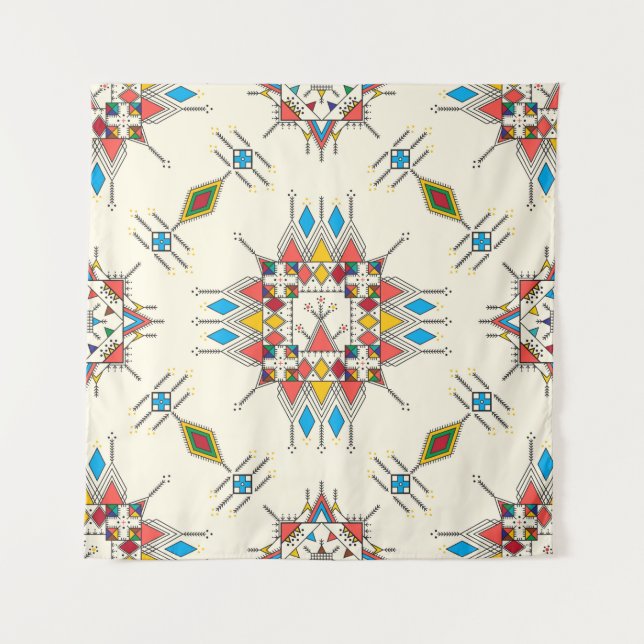 Decorative geometric repeating pattern inspired by tapestry (Front)