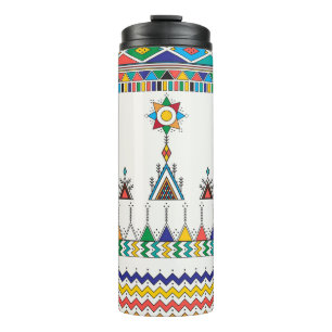 Decorative geometric repeating pattern inspired by thermal tumbler