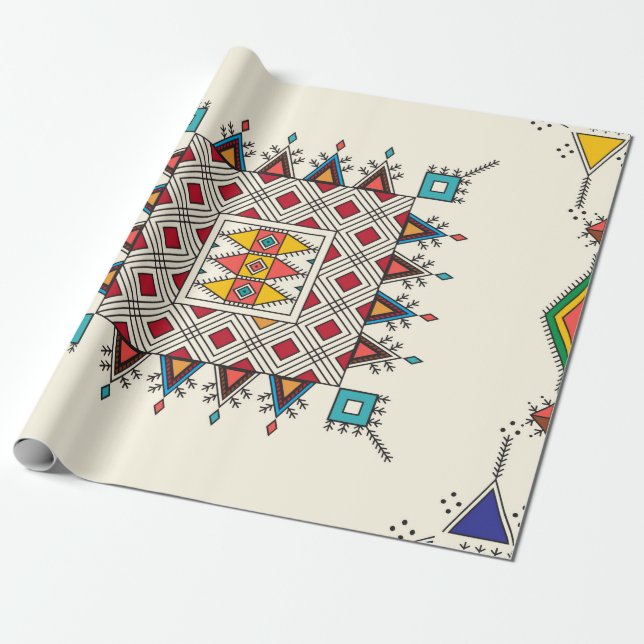 Decorative geometric repeating pattern inspired by wrapping paper (Unrolled)