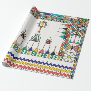 Decorative geometric repeating pattern inspired by wrapping paper
