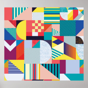 Decorative Geometric: Vintage Abstract Pattern. Poster