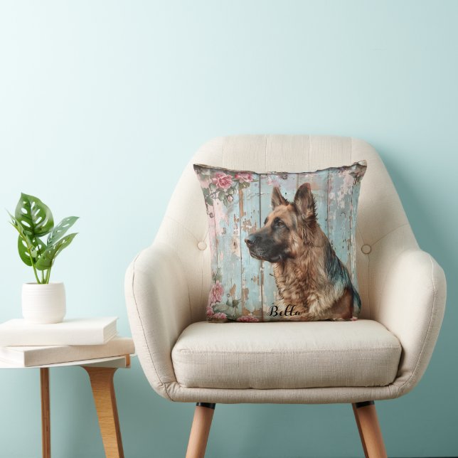 Decorative German Shepherd Throw Pillow (Chair)