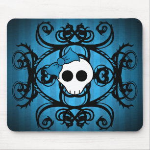 Decorative girly skull mouse mat