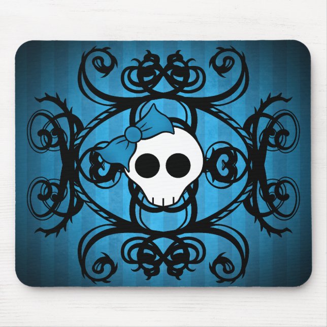 Decorative girly skull mouse mat (Front)