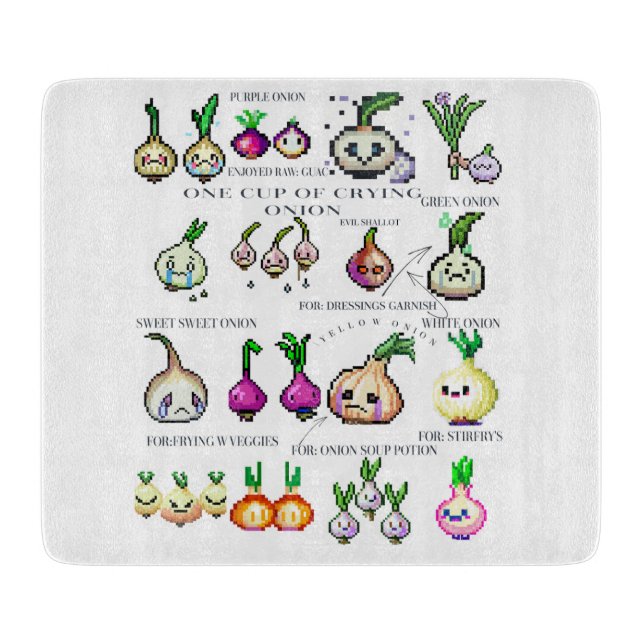 Decorative Glass Cutting Board 15.2 cm x 17.8 cm (Front)