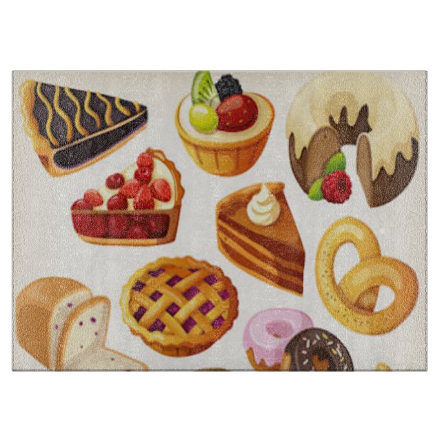 Decorative Glass Cutting Board/Desserts Board (Front)