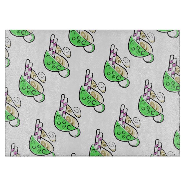 Decorative Glass Cutting Board/Hot Drink Cutting Board (Front)